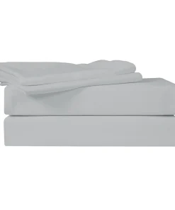 Just Linen 400 TC 100% Egyptian Cotton Sateen, Solid Queen Sheet Set with 18" Deep Pocketed Fitted Sheet