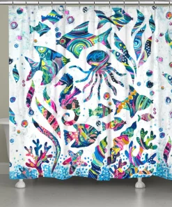 Colorful Coastal Shower Curtain