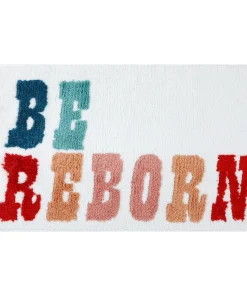 Cute Letter Pattern Bathroom Rugs, Soft and Absorbent Bath Floor Mat, Non-Slip Shaggy Bath Carpet, Bath Mats for Sink