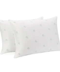 Lauren Ralph Lauren Logo Bed Pillows 2 Pack - White