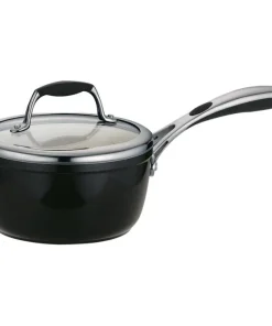 1.5-Quart Gourmet Ceramica Deluxe Covered Sauce Pan, Non Stick Black (80110/024DS)