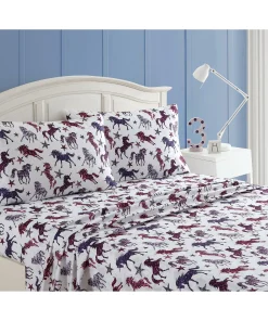 Asher Home Glitter Unicorn Pink Kid's Microfiber Sheet Set