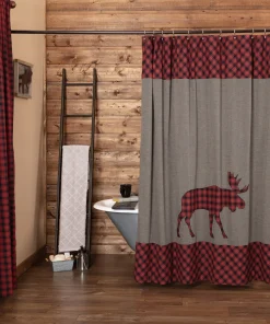 Cumberland Moose Applique Shower Curtain 72x72