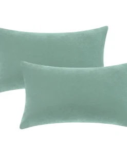 1 Pair Solid Color Pillowcases with Hidden Zipper for Bed, Sofa, Chair