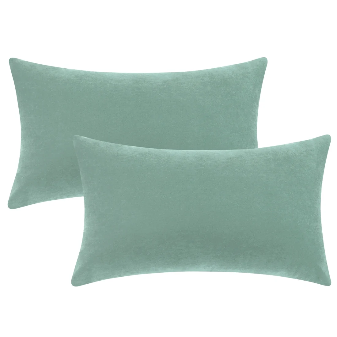 1 Pair Solid Color Pillowcases with Hidden Zipper for Bed, Sofa, Chair