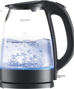 COMFEE' Stainless Steel Electric Kettle, 1.7 Liter Tea Kettle Electric & Hot Water Kettle, 1500W Fast Boil with LED Light, Auto Shut-Off and Boil-Dry Protection