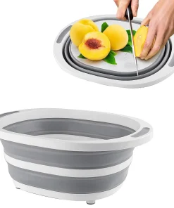 Collapsible Cutting Board 3 in 1 with Drain Plug Wash Basin