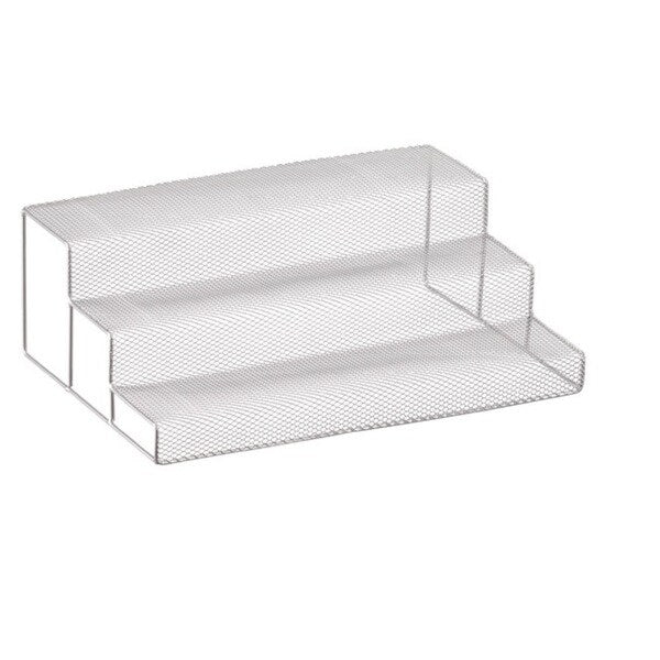3 Tier Silver Mesh Steel Step Spice Rack