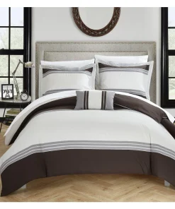 Chic Home Sawyer Brown Duvet 4-Piece Set