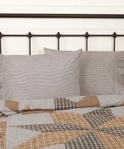 Dakota Star Farmhouse Blue Ticking Stripe Standard Pillow Case Set of 2 21x30