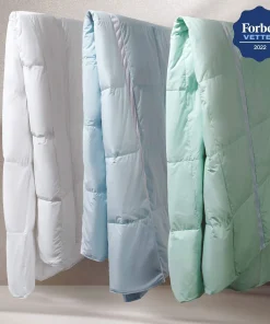 600 FP Cooling Lightweight Breathable White Down Comforter for Hot Sleeper, Mesh Design Summer Blanket