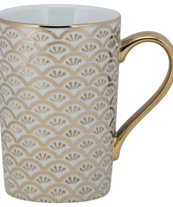 10 Strawberry Street Ocean Madi Gold Porcelain Mug (Pack of 6)