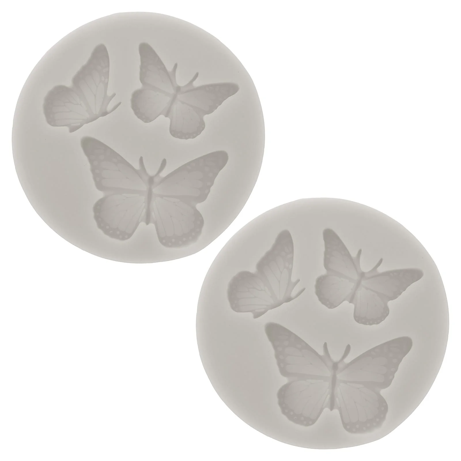 2PCS Polymer Clay Mold, Fondant Mold 3 Butterfly Mold Silicone Rose