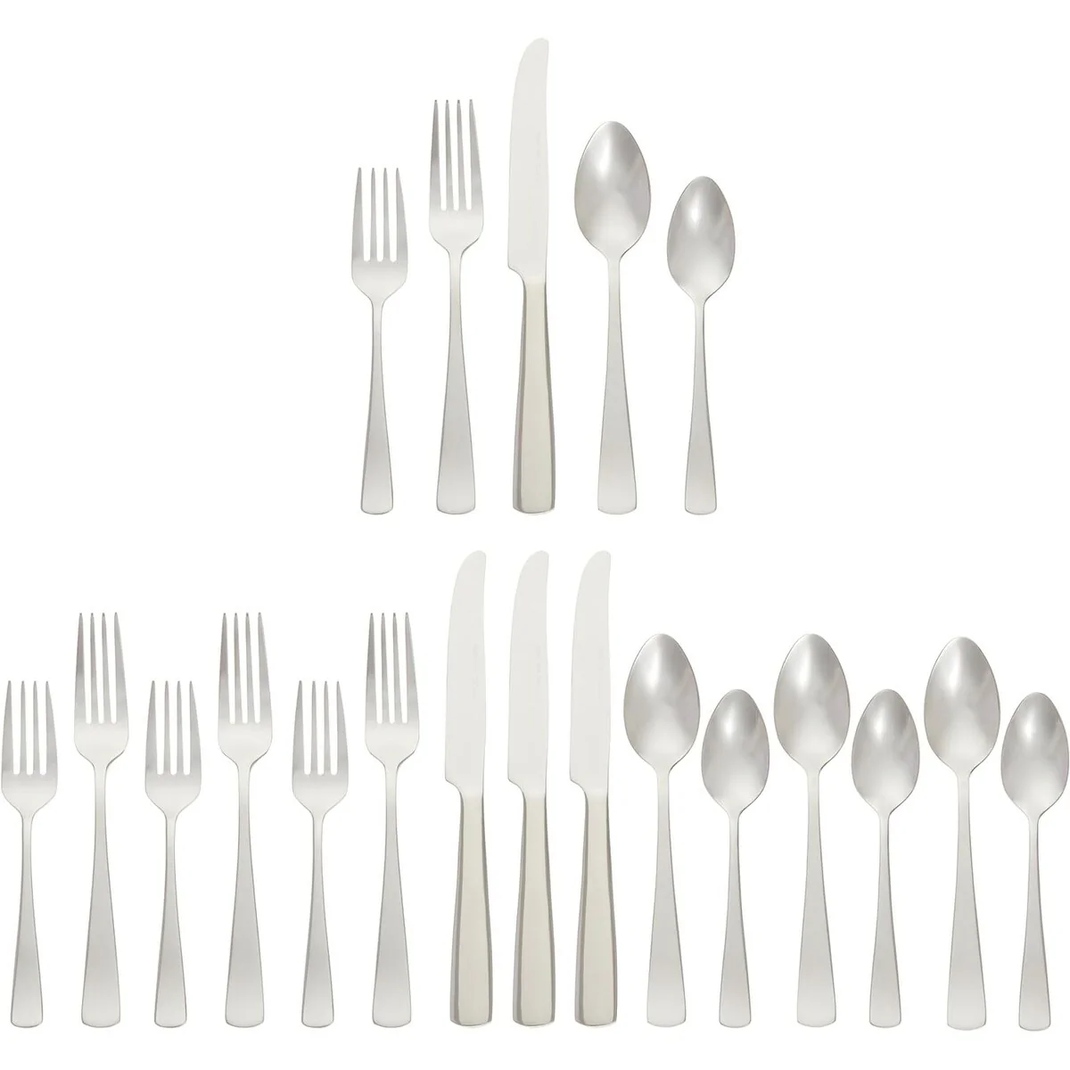 20-Piece Stainless Steel Bistro Flatware Set, Service for 4