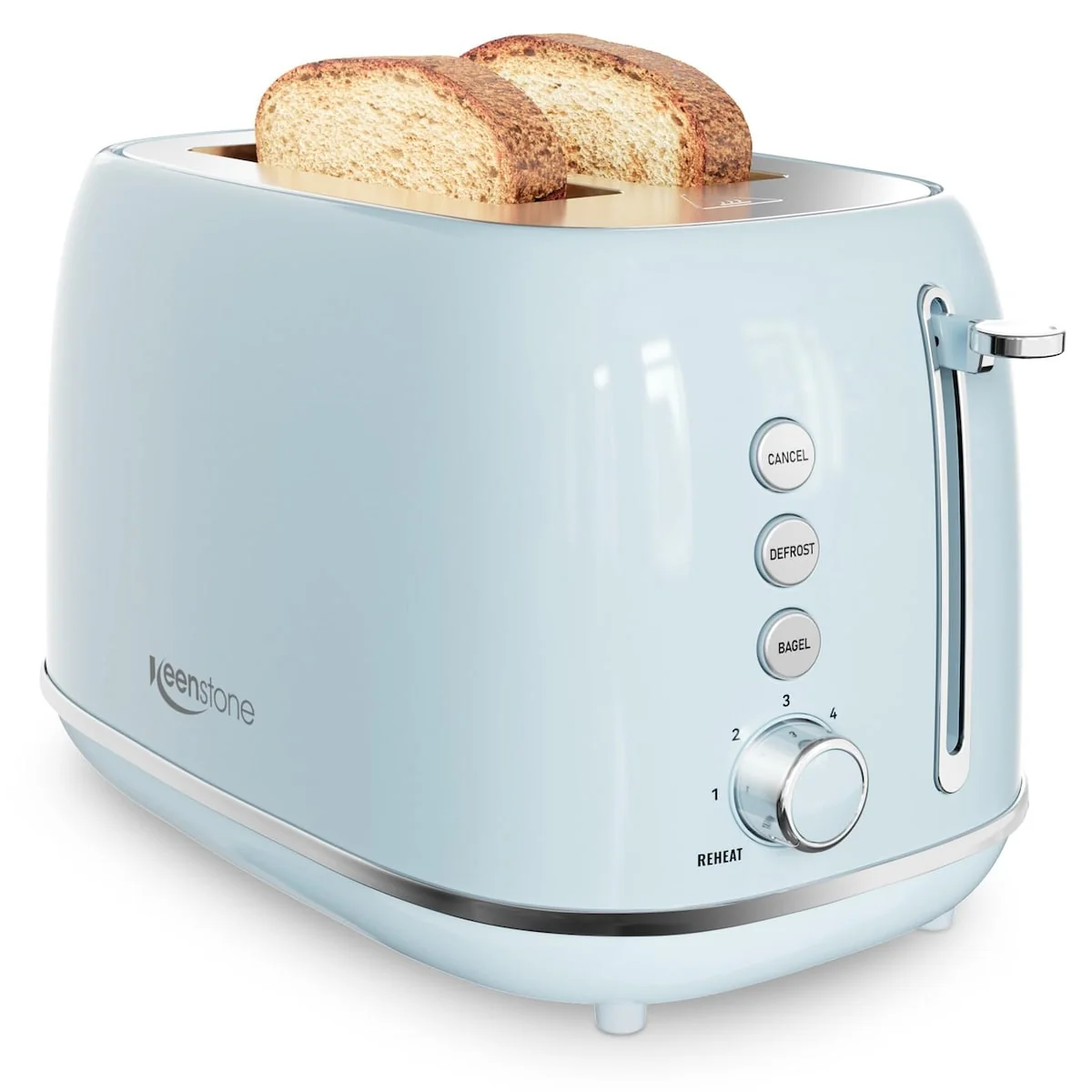 2 Slice Toaster Retro Stainless Steel Toaster with Bagel, Cancel, Defrost Function and 6 Bread Shade Settings Bread Toaster