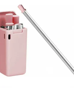Collapsible Silicone Straws- Portable Reusable Drinking Straw