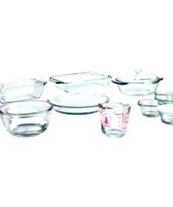 Daily Boutik 15-Piece Glass Bakeware Set - Dishwasher Oven Microwave & Freezer Safe - 10" x 16" x 11"