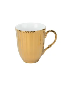 10 Strawberry Street Gold Porcelain Scalloped Mug (Pack of 6)
