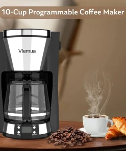 10 Cup Programmable Coffee Maker with Smart Anti-Drip System,Quick Brew, Keep-Warm Plate, Electric Filter