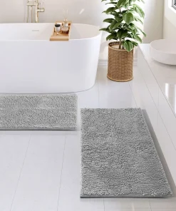 Hearth & Harbor Non-Slip Super Plush Chenille Bathroom Rugs