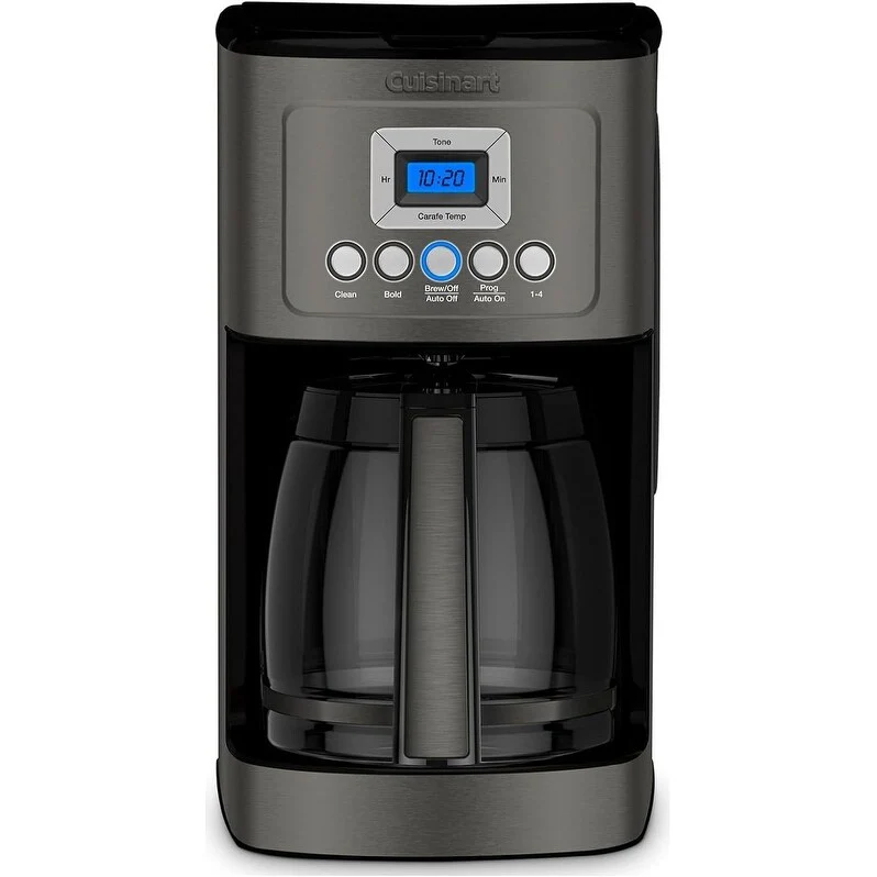14-Cup Programmable Coffee Maker, Glass Carafe, Brew Strength Control, 1-4 Cup Setting, Black Stainless