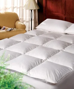 1221 Bedding Cotton 3-inch Down Alternative Fiber Bed Mattress Topper - White