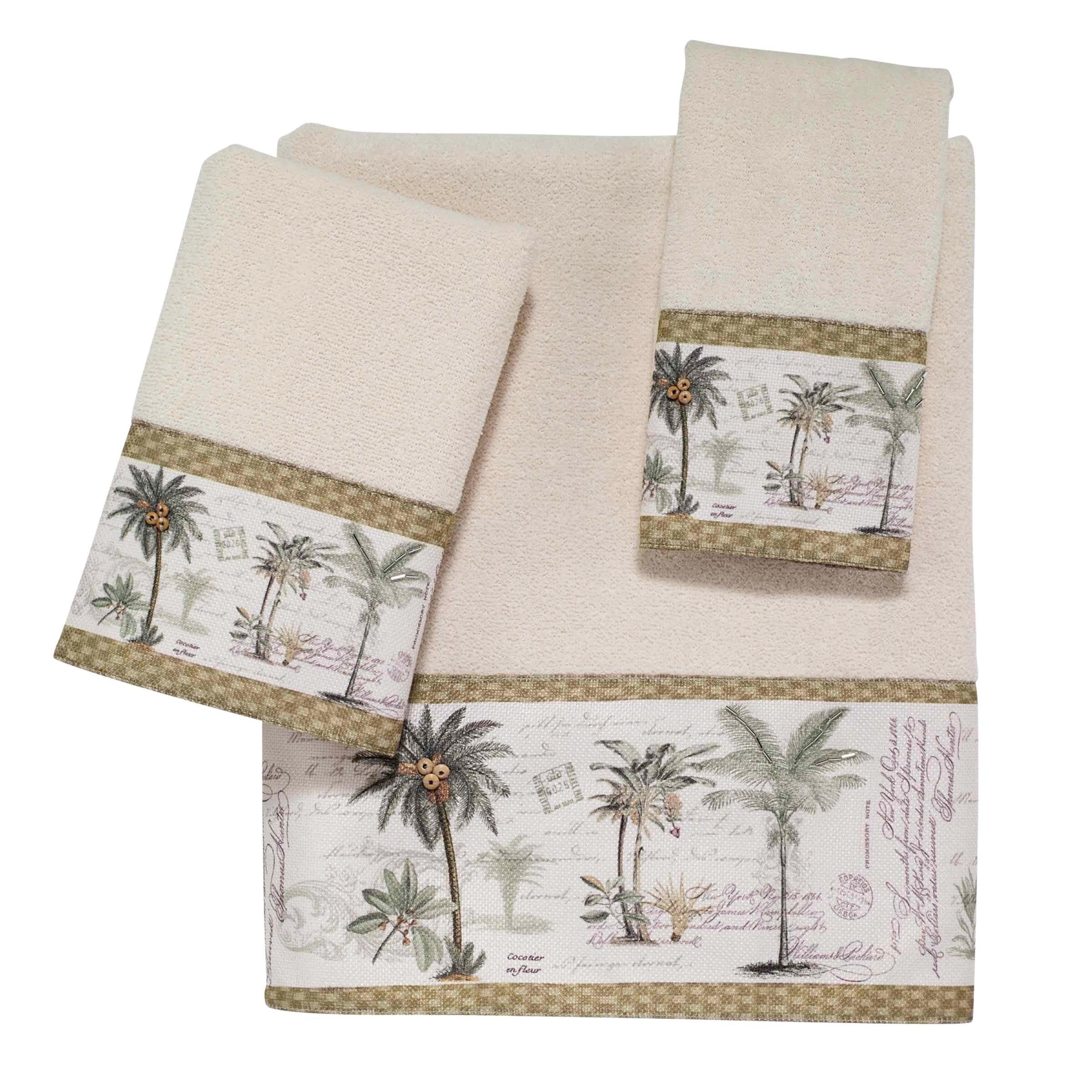 Avanti Linens Colony Palm 3-Piece Towel Set - Towel 3pc Set - B/H/FT
