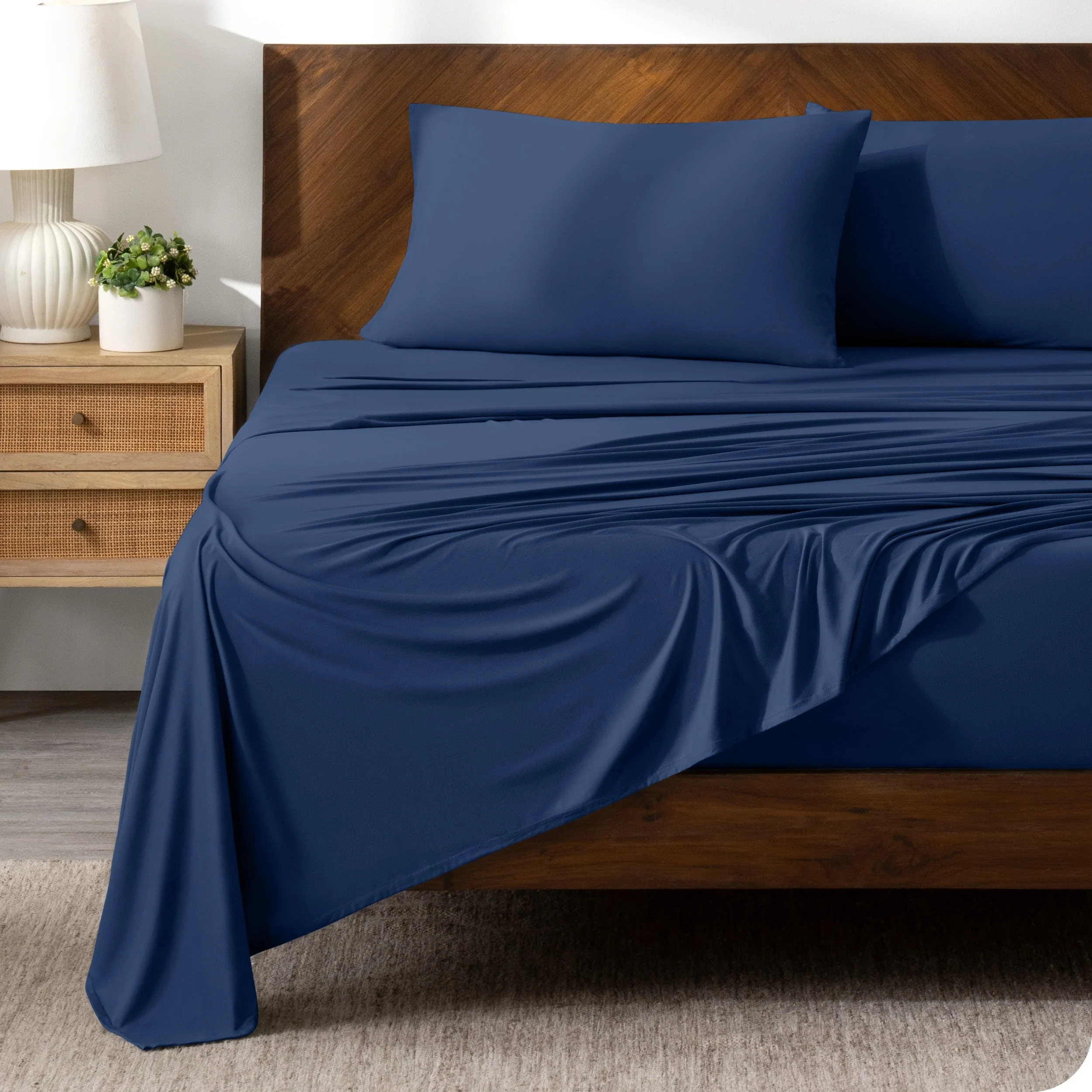 Bare Home Microfiber Stretch Knit Sheet Set