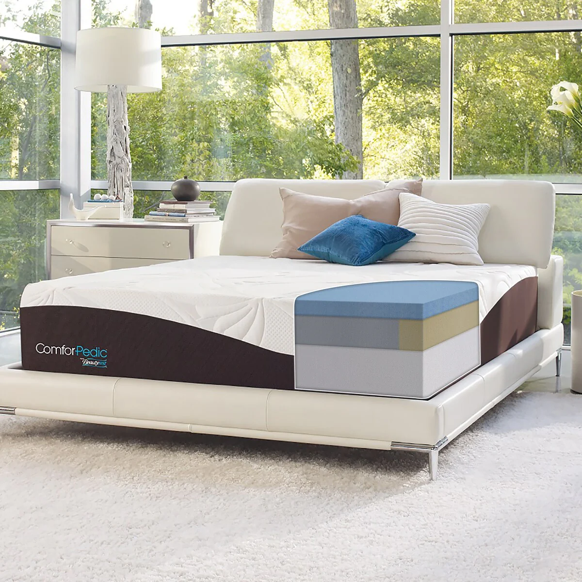 ComforPedic from Beautyrest Choose Your Comfort 12-inch Gel Memory Foam Mattress Set - Brown