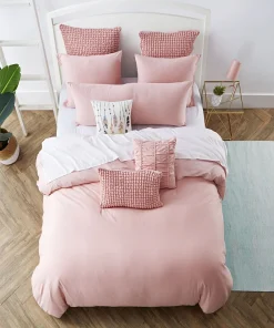 Jersey Knit Cotton Duvet Set in Pink