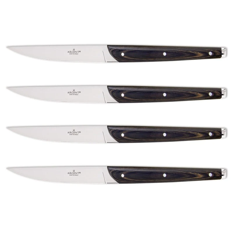 Argent Orfèvres™ Clevedon Pakkawood - 4 Piece Steak Knife Set, Forged, Triple Rivets